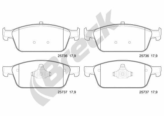 set placute frana,frana disc BRECK 25736 00 701 00
