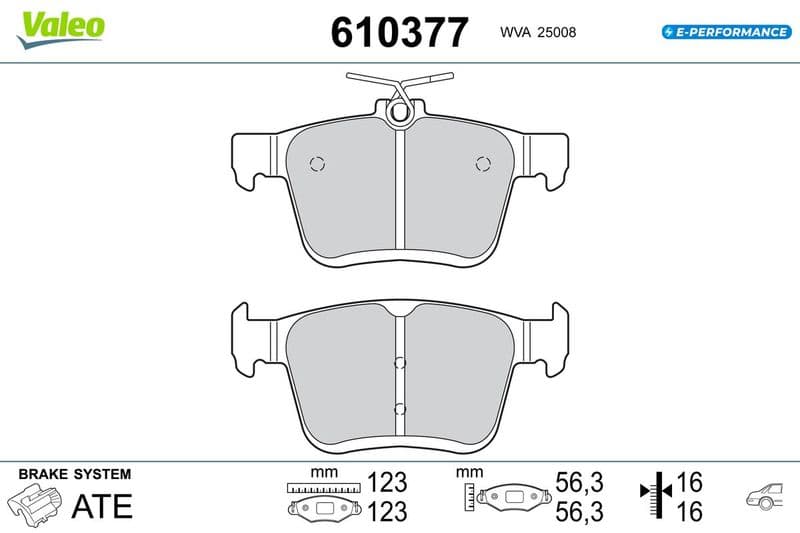 set placute frana,frana disc VALEO 610377