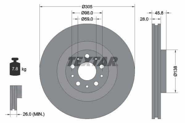 Disc frana TEXTAR PRO 92237603