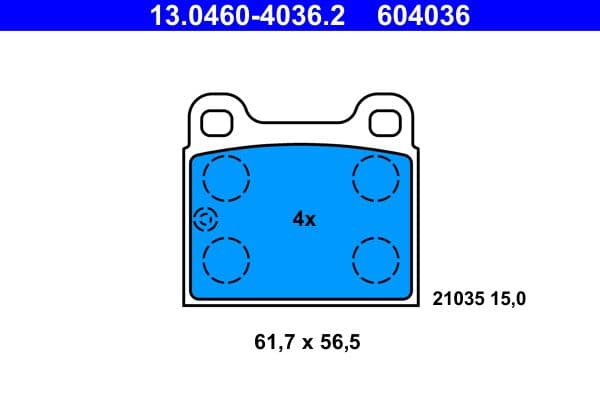 set placute frana,frana disc ATE 13.0460-4036.2