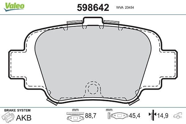 set placute frana,frana disc VALEO 598642