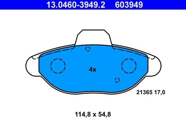 set placute frana,frana disc ATE 13.0460-3949.2