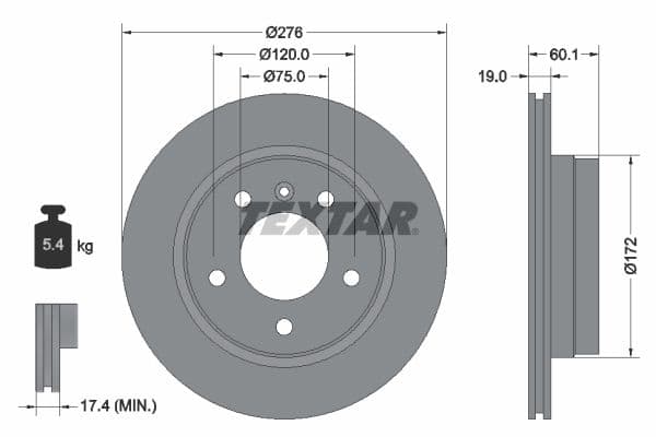 Disc frana TEXTAR PRO 92072403