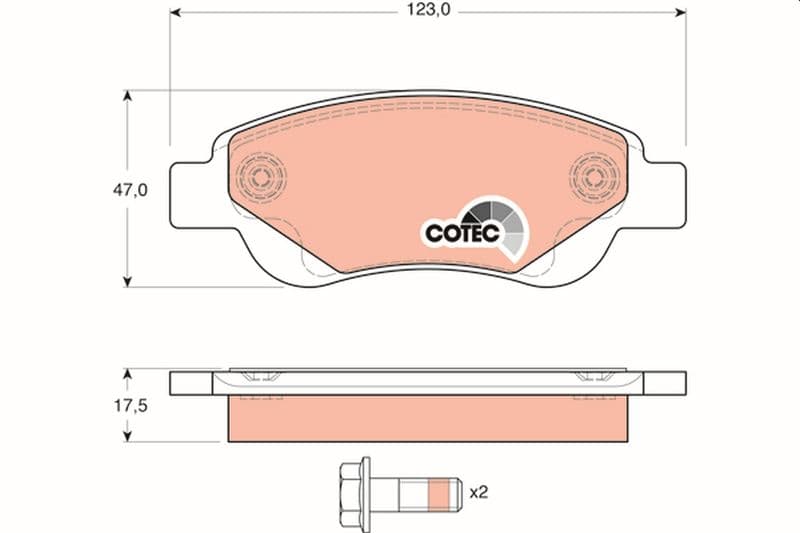 set placute frana,frana disc TRW COTEC GDB1633
