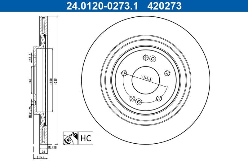 Disc frana ATE 24.0120-0273.1