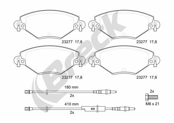 set placute frana,frana disc BRECK 23277 00 701 10