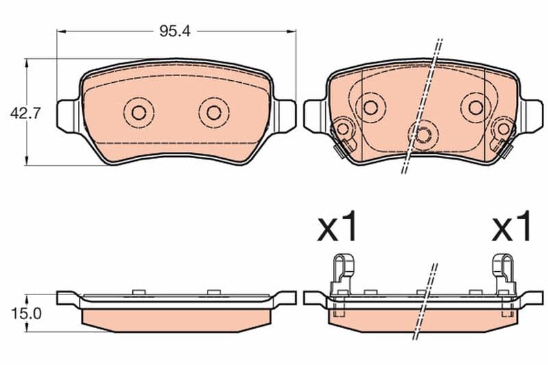 set placute frana,frana disc TRW GDB3585