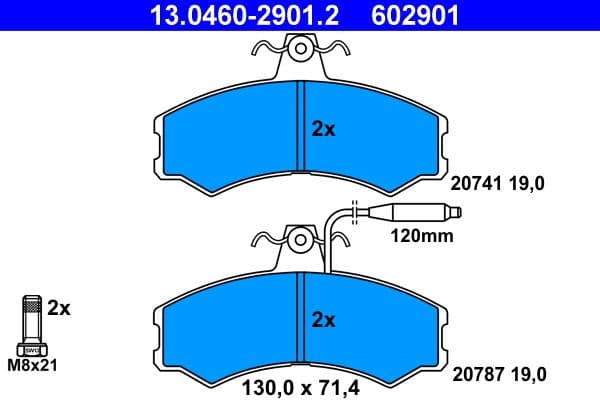 set placute frana,frana disc ATE 13.0460-2901.2
