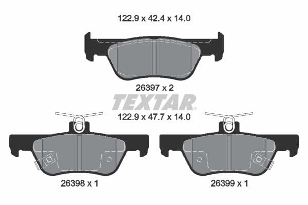 set placute frana,frana disc TEXTAR Q+ 2639701