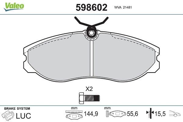 set placute frana,frana disc VALEO 598602