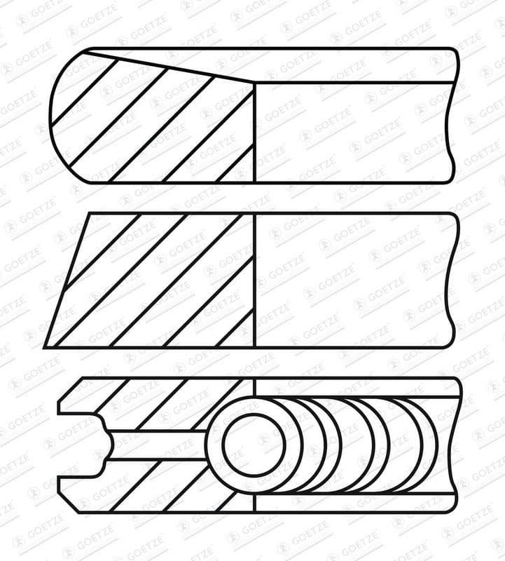 Set segmenti piston GOETZE ENGINE Goetze Diamond Coated® LKZ-Ring® 08-450600-00