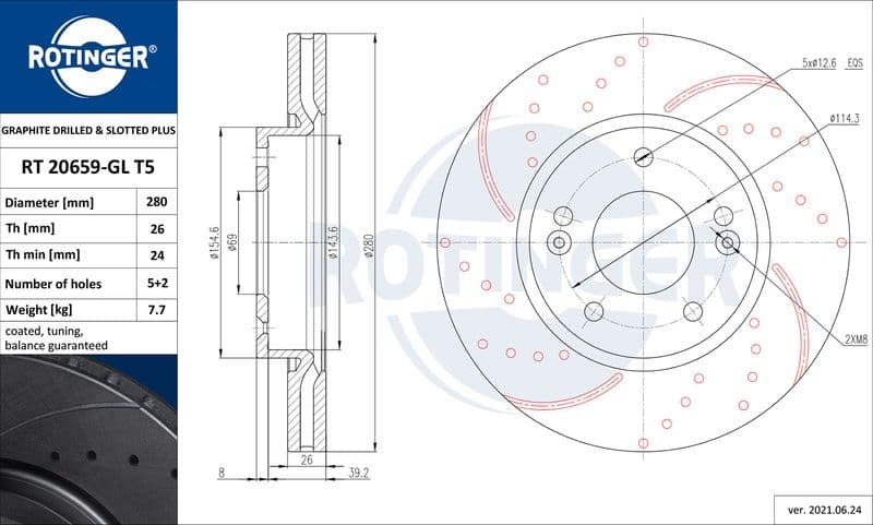 Disc frana ROTINGER RT 20659-GL T5