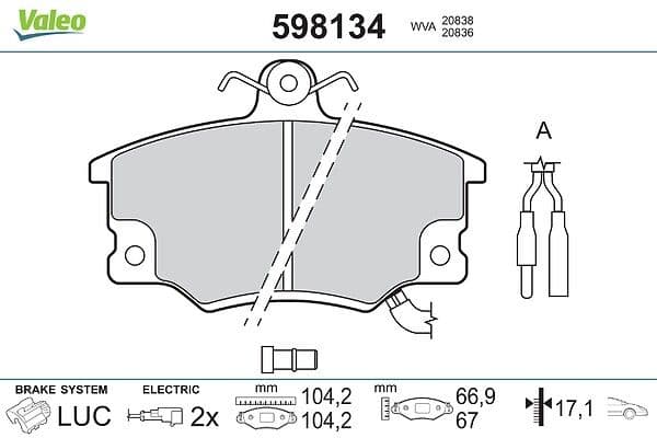set placute frana,frana disc VALEO 598134