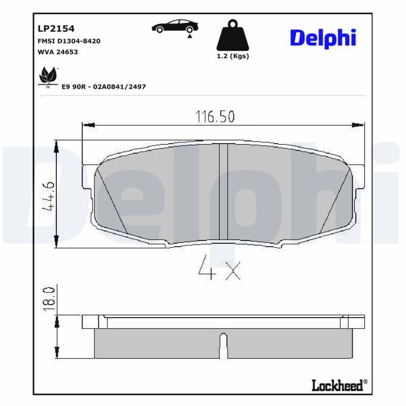 set placute frana,frana disc DELPHI LP2154