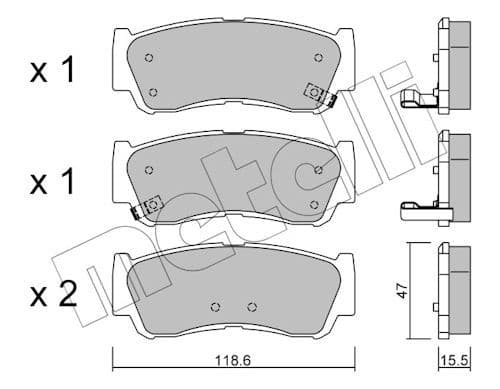 set placute frana,frana disc METELLI 22-0788-0