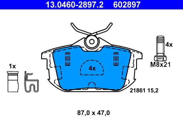 set placute frana,frana disc ATE 13.0460-2897.2