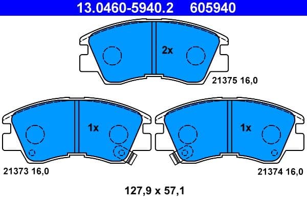 set placute frana,frana disc ATE 13.0460-5940.2
