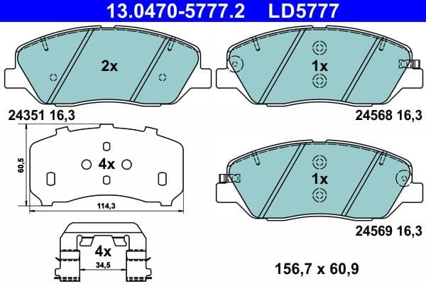 set placute frana,frana disc ATE Ceramic 13.0470-5777.2