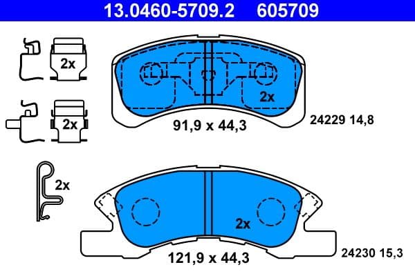 set placute frana,frana disc ATE 13.0460-5709.2