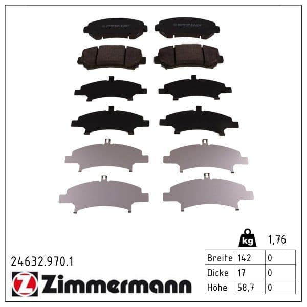 set placute frana,frana disc ZIMMERMANN rd:z 24632.970.1