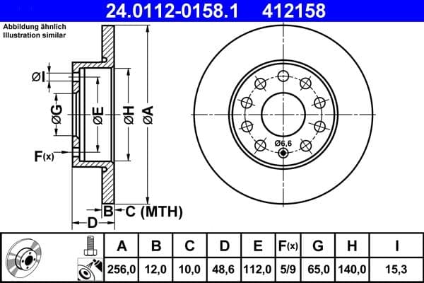 Disc frana ATE 24.0112-0158.1