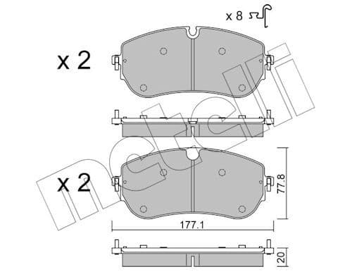 set placute frana,frana disc METELLI 22-1342-0