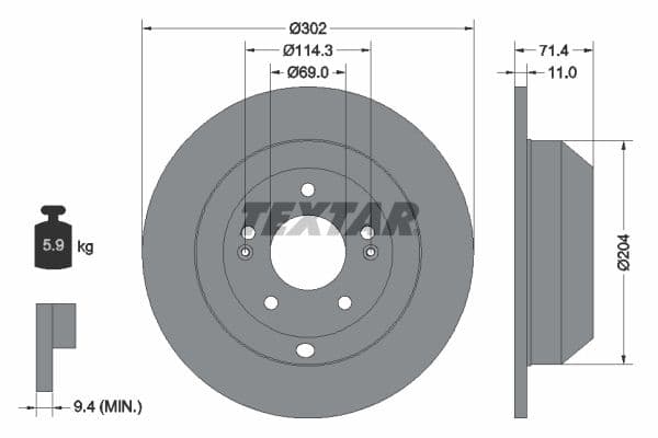Disc frana TEXTAR PRO 92223403