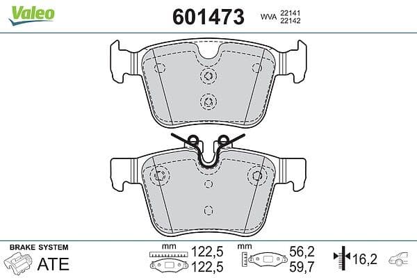 set placute frana,frana disc VALEO 601473