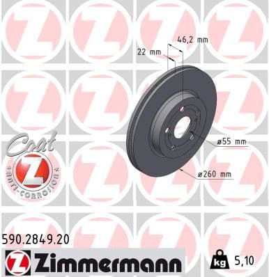 Disc frana ZIMMERMANN COAT Z 590.2849.20