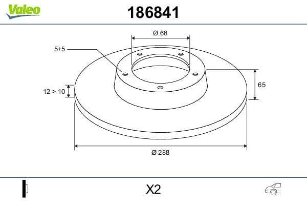 Disc frana VALEO 186841