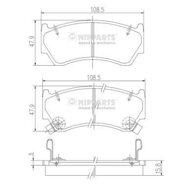 set placute frana,frana disc NIPPARTS J3601062