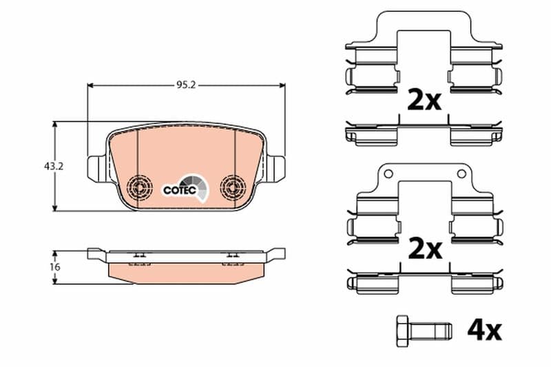 set placute frana,frana disc TRW COTEC GDB1708