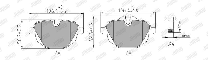set placute frana,frana disc JURID 573352J
