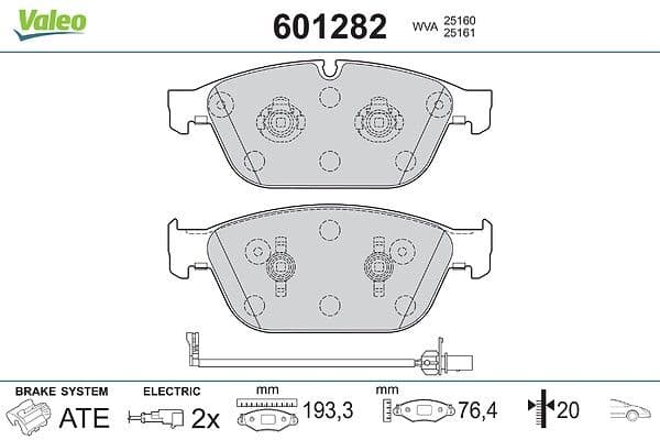 set placute frana,frana disc VALEO 601282