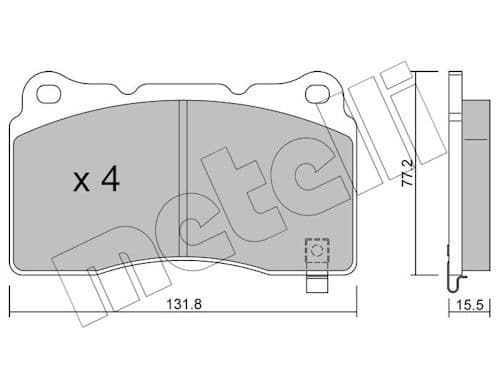 set placute frana,frana disc METELLI 22-0288-8