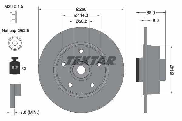 Disc frana TEXTAR PRO 92196003