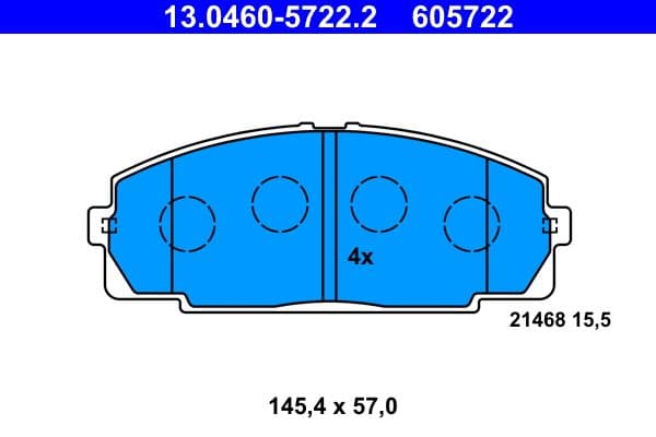 set placute frana,frana disc ATE 13.0460-5722.2