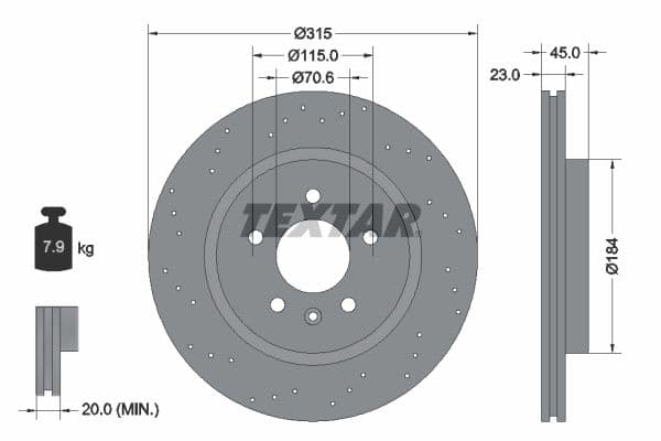 Disc frana TEXTAR PRO 92290003