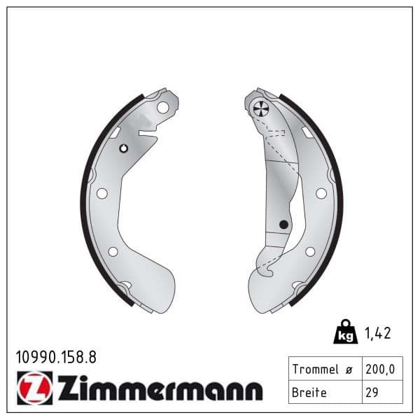 Set saboti frana ZIMMERMANN 10990.158.8