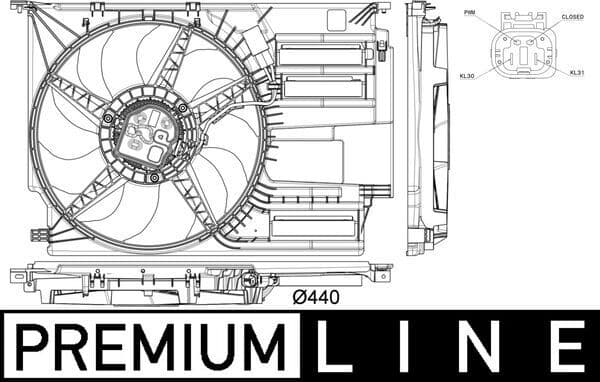 Ventilator, radiator MAHLE BEHR *** PREMIUM LINE *** CFF 402 000P