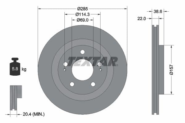 Disc frana TEXTAR 92148500