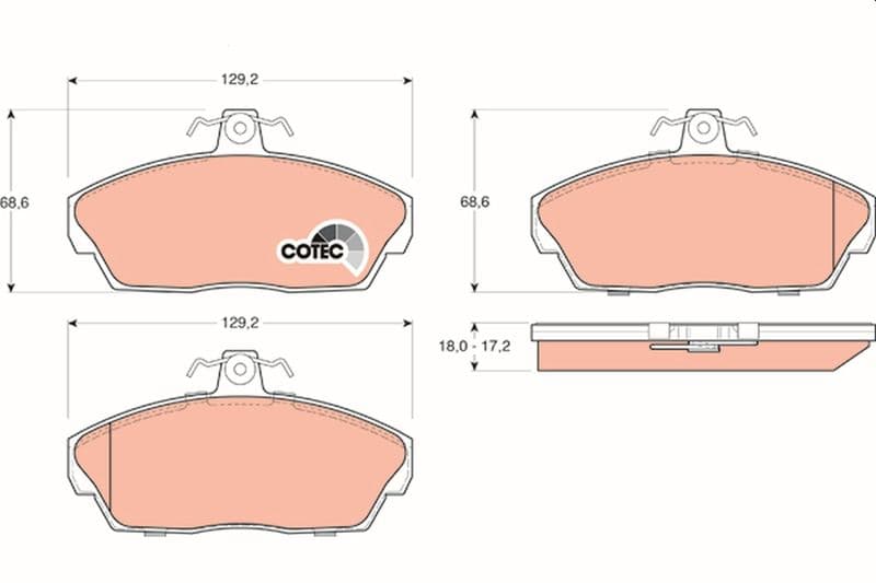 set placute frana,frana disc TRW COTEC GDB1319