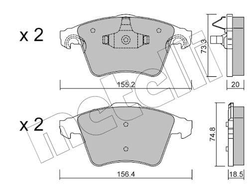 set placute frana,frana disc METELLI 22-0552-3