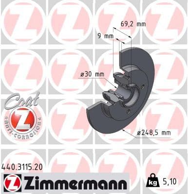 Disc frana ZIMMERMANN COAT Z 440.3115.20