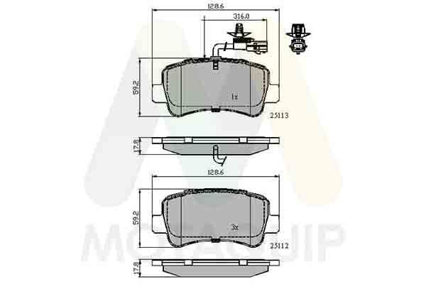 set placute frana,frana disc MOTAQUIP LVXL1638