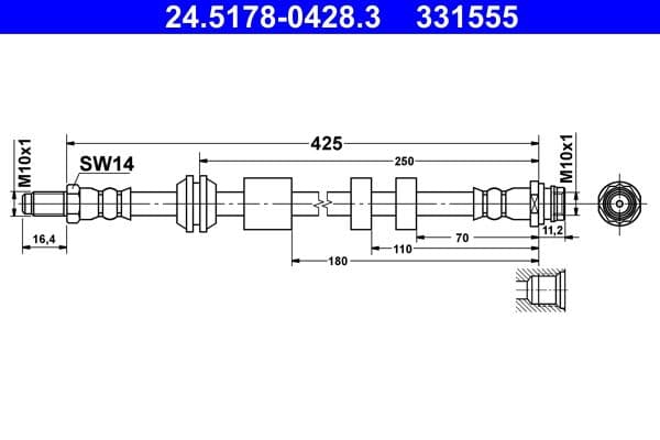 Furtun frana ATE 24.5178-0428.3