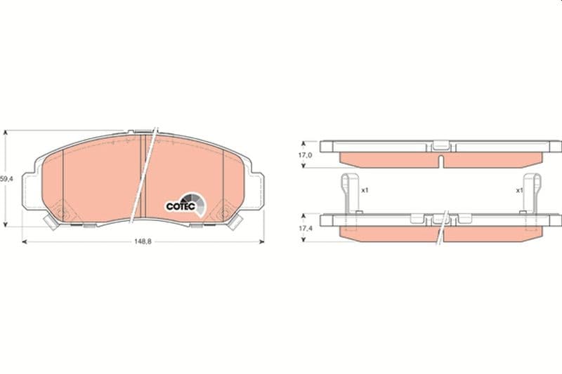set placute frana,frana disc TRW COTEC GDB3268