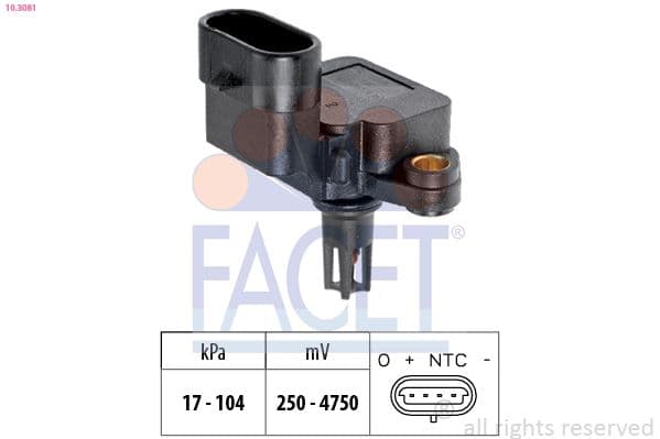 senzor presiune aer FACET Made in Italy - OE Equivalent 10.3081