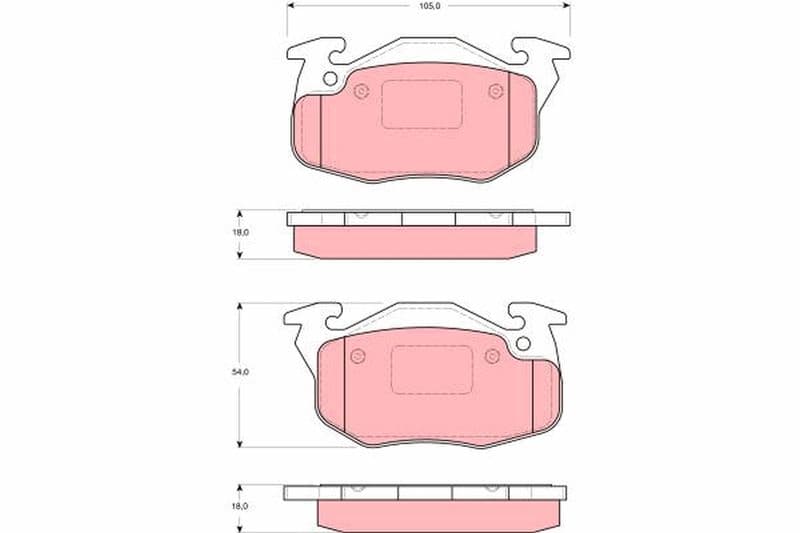 set placute frana,frana disc TRW GDB1615