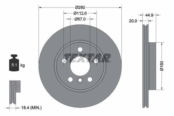 Disc frana TEXTAR PRO 92305303